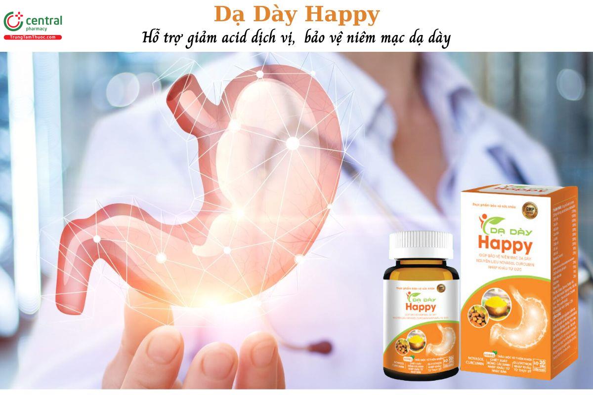 Dạ Dày Happy - Hỗ trợ giảm acid dịch vị, bảo vệ niêm mạc dạ dày