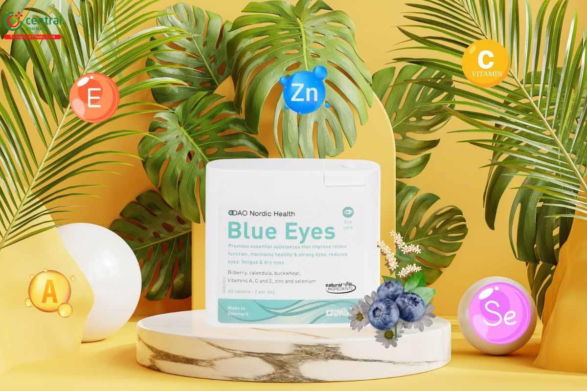DAO Nordic Health Blue Eyes giúp giảm khô mắt, mỏi mắt