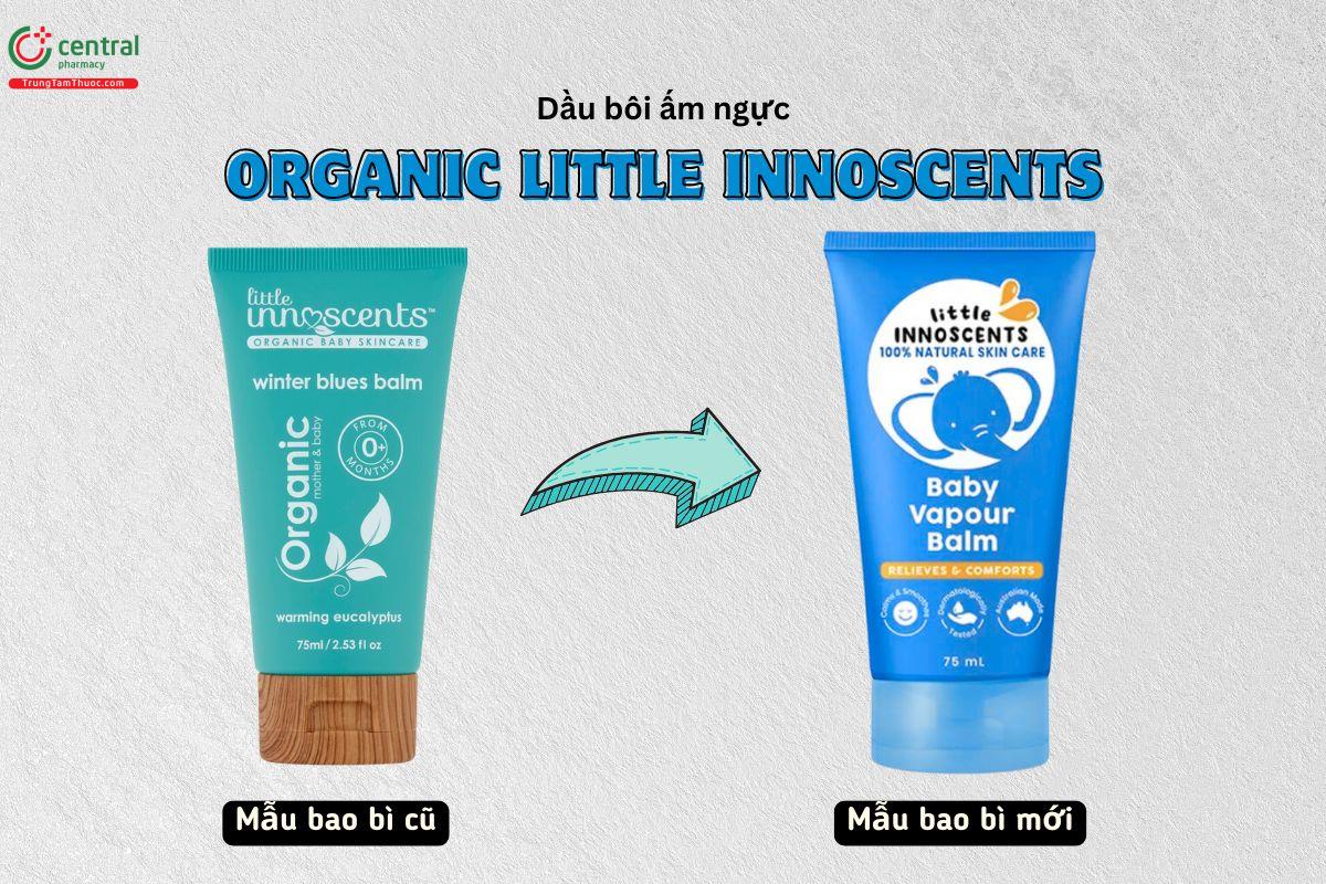 Thay đổi bao bì sản phẩm Dầu bôi ấm ngực Organic Little Innoscents