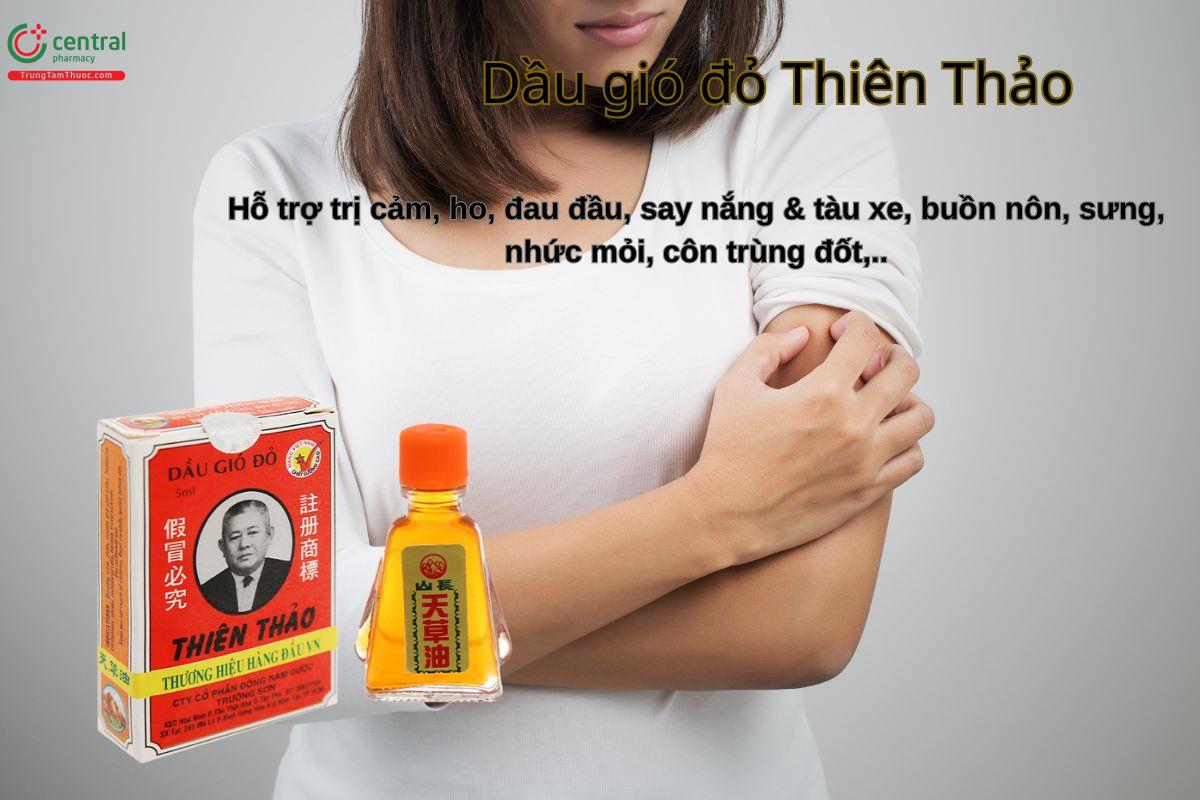 Dầu Gió Đỏ Thiên Thảo hỗ trợ làm giảm đau mỏi cơ, bong gân, giảm ngứa do côn trùng cắn