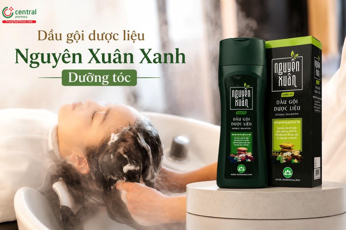 Dầu gội dược liệu Nguyên Xuân Xanh Dưỡng tóc cho bà bầu
