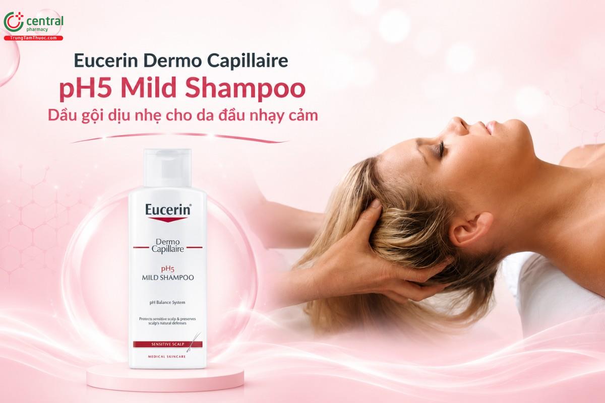 Dầu gội dành cho da đầu nhạy cảm Eucerin Dermo Capillaire pH5 Mild Shampoo