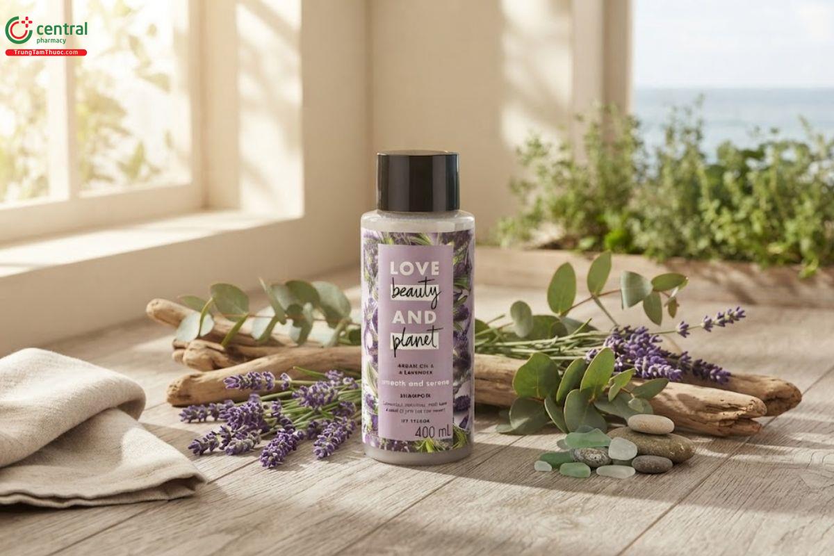 Dầu gội Love Beauty and Planet Smooth and Serene (chai tím).