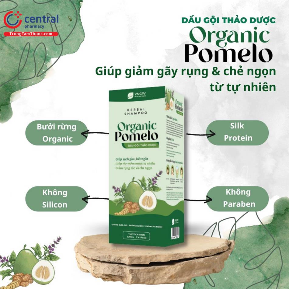 Dầu gội Organic Pomelo giúp giảm ngứa da đầu