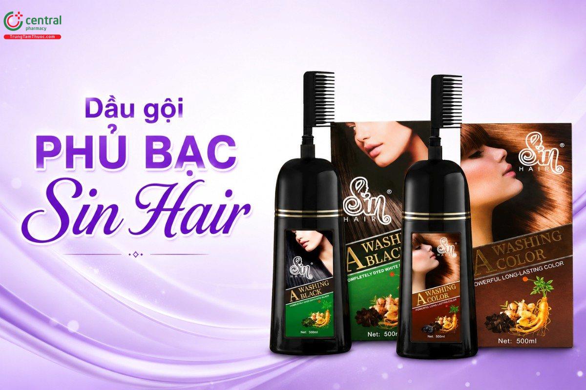 Dầu gội phủ bạc Sin Hair - Phủ bạc tóc ngay tại nhà 