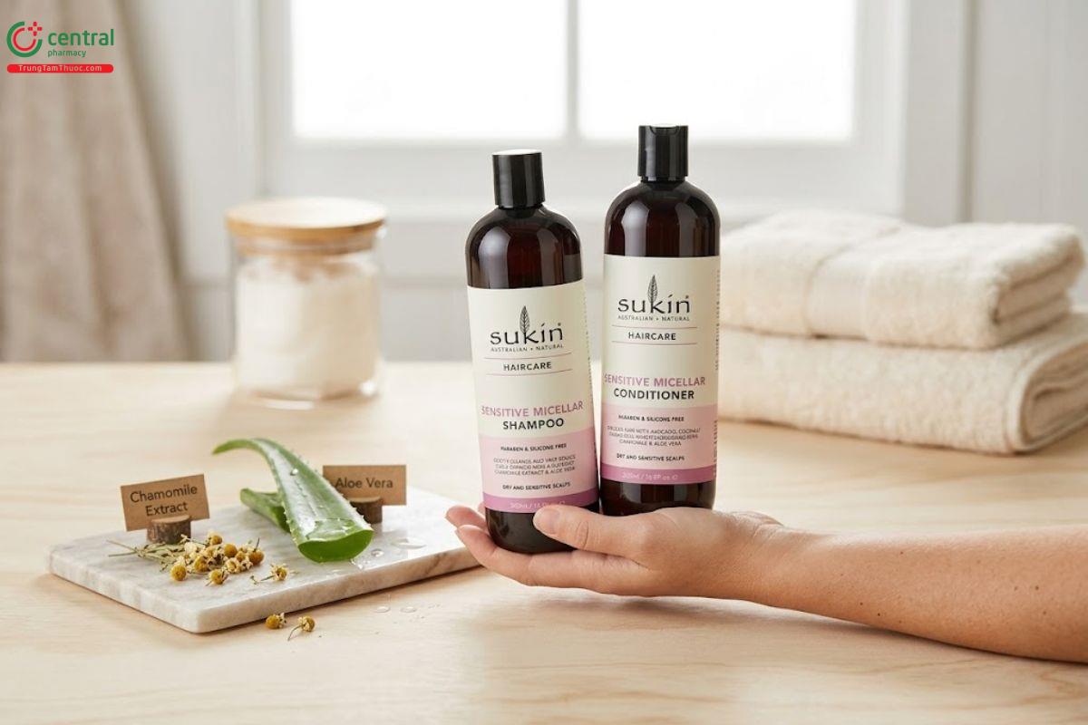 Dầu gội Sukin Sensitive Micellar.