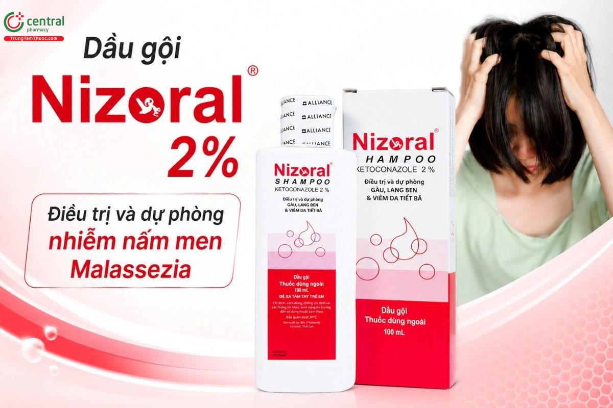 Dầu gội trị nấm da đầu Nizoral 2%