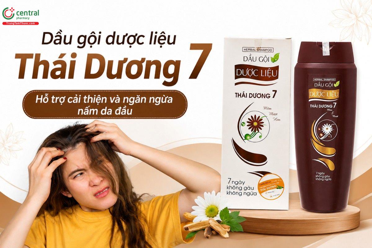 Dầu gội dược liệu Thái Dương 7 - Hỗ trợ cải thiện và ngăn ngừa nấm da đầu