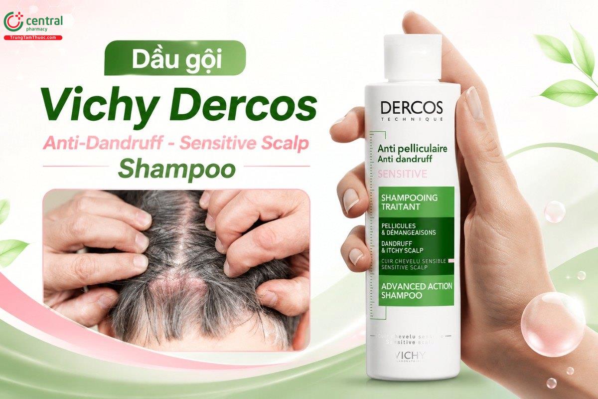 Dầu gội Vichy Dercos Anti-Dandruff - Sensitive Scalp Shampoo