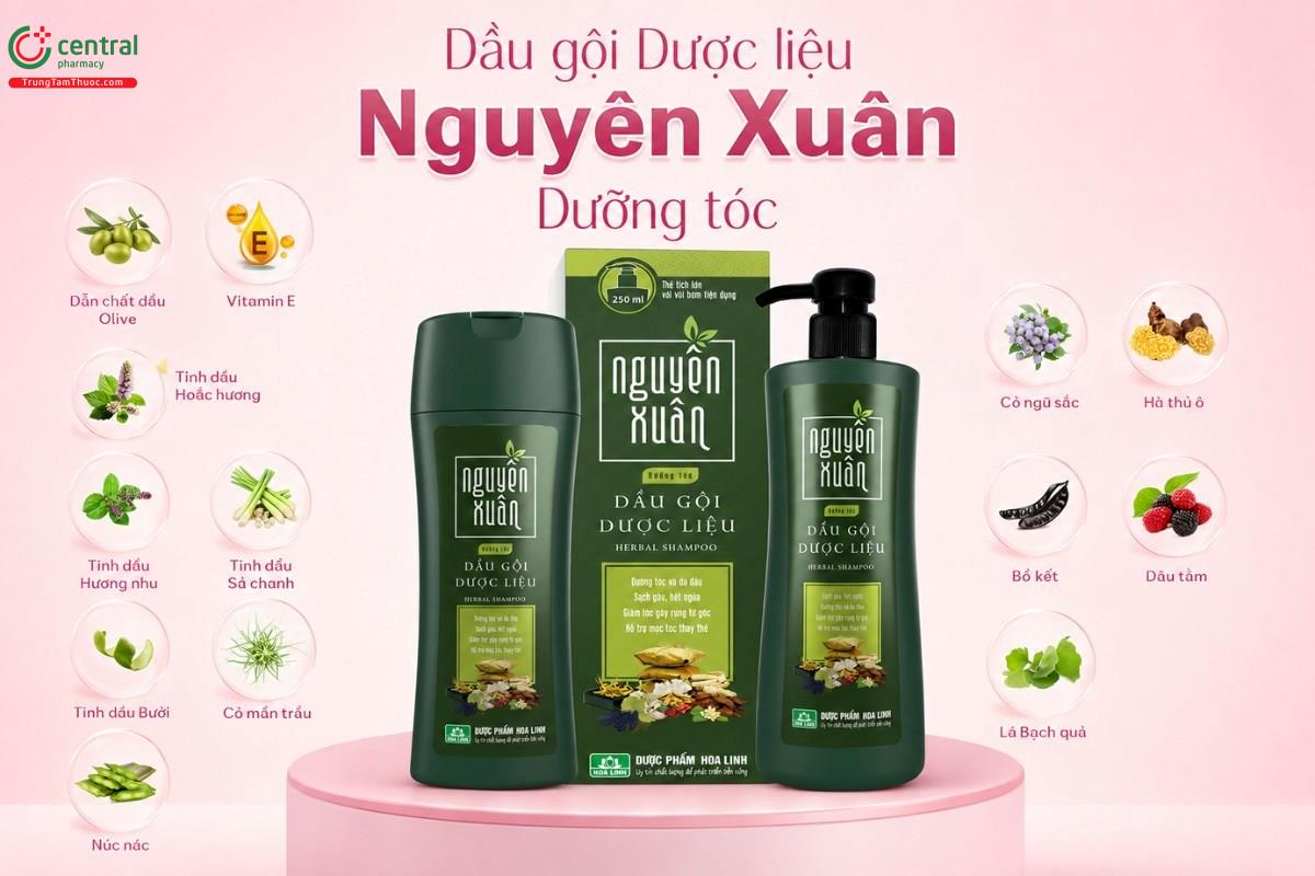 Dầu gội Dược liệu Nguyên Xuân Dưỡng tóc và phục hồi hư tổn