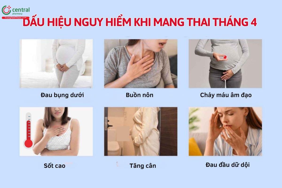 Dấu hiệu nguy hiểm khi mang thai tháng thứ 4