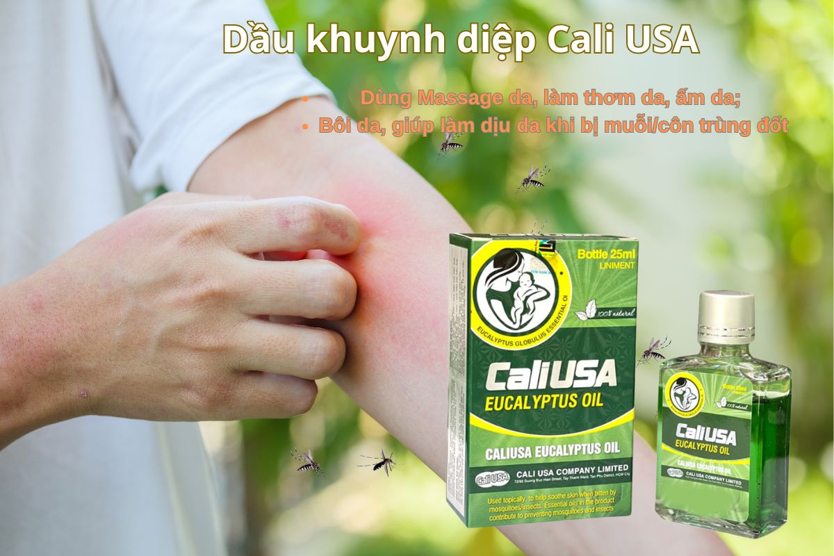 Dầu Khuynh Diệp Cali USA làm ấm cơ thể, giảm đau nhức vai gáy