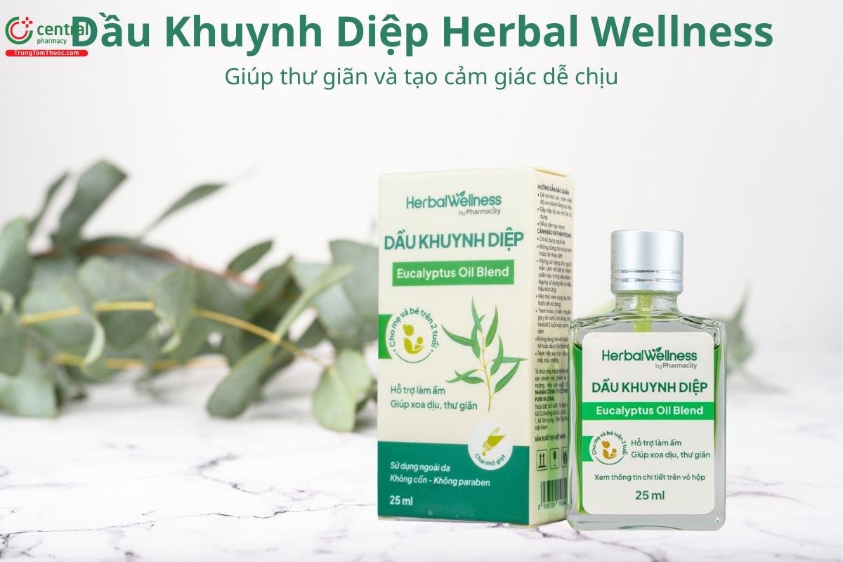 Dầu Khuynh Diệp Herbal Wellness giúp thư giãn và tạo cảm giác dễ chịu