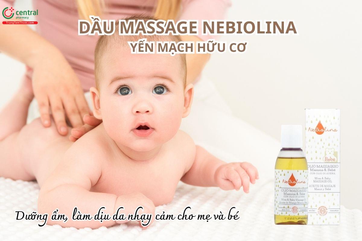 Dầu Massage Nebiolina yến mạch hữu cơ – Dưỡng ẩm, làm dịu da nhạy cảm cho mẹ và bé