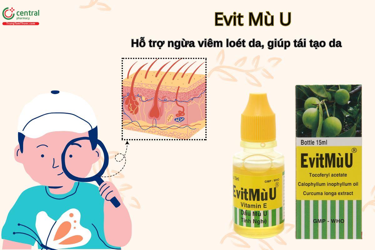 Dầu mù u Evit Mù U giúp tái tạo da