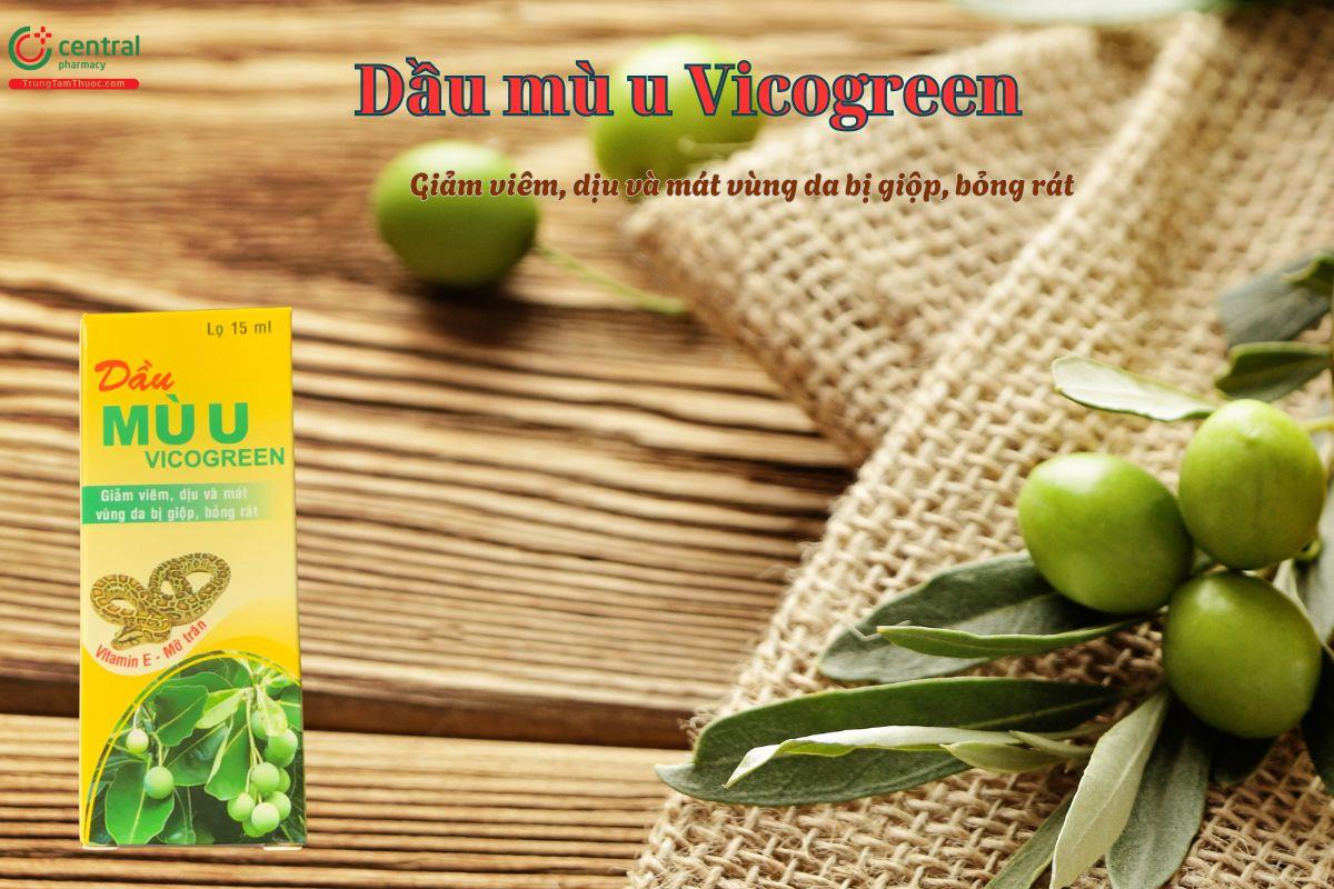 Dầu Mù U Vicogreen giúp giảm viêm, làm dịu mát da bị bỏng rát