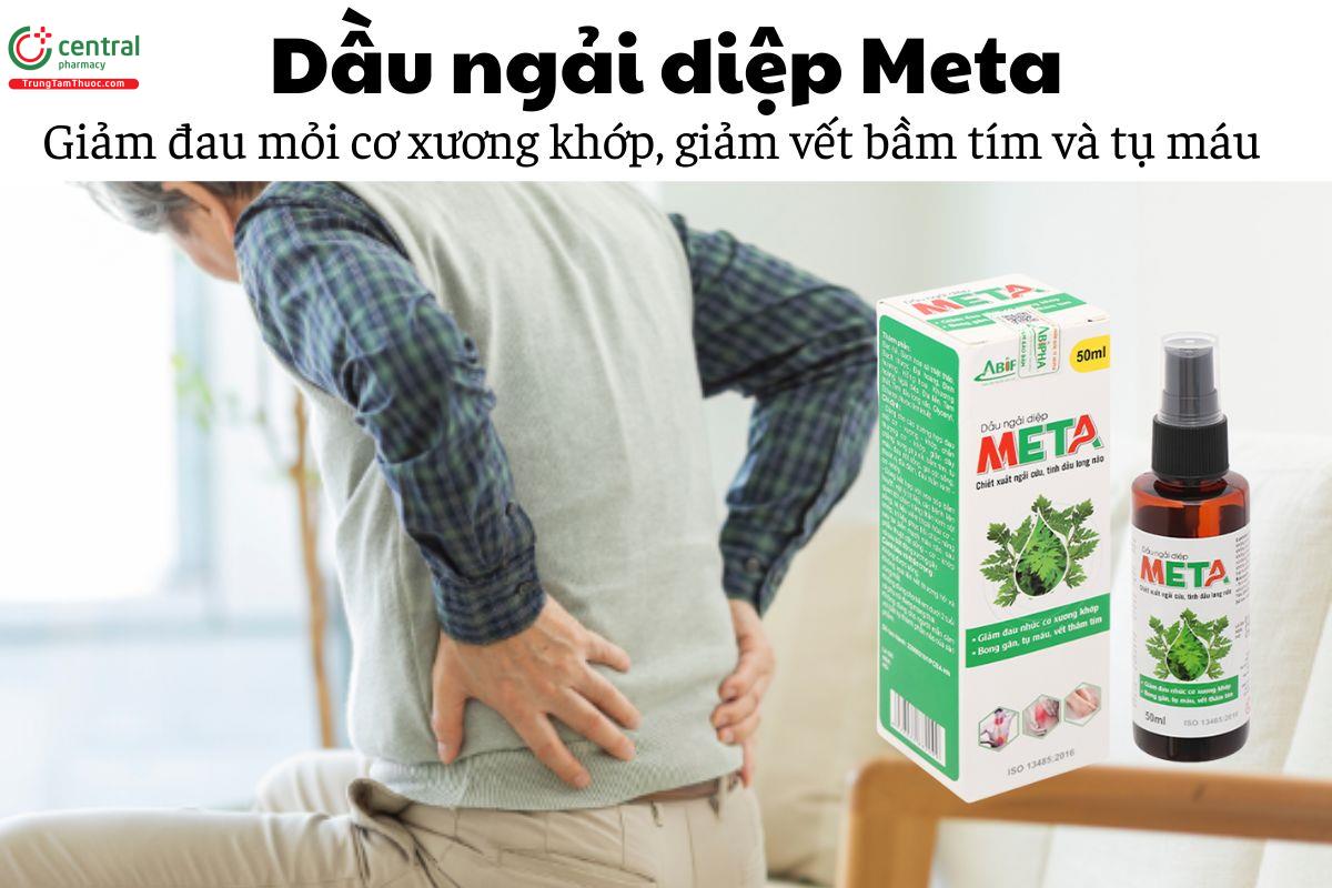 Dầu ngải diệp Meta giảm đau mỏi cơ xương khớp, giảm vết bầm tím và tụ máu