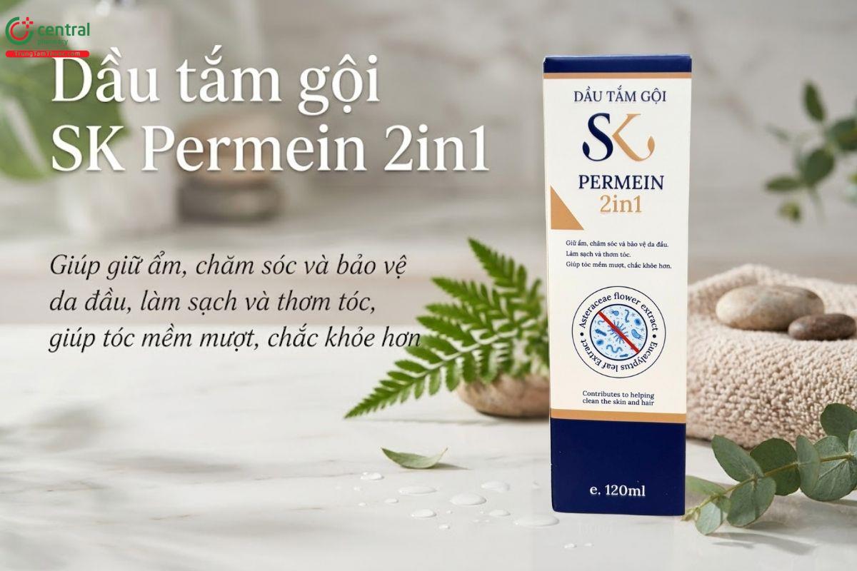 Dầu tắm gội trị chấy SK Permein 2in1 120ml giúp làm sạch da và tóc
