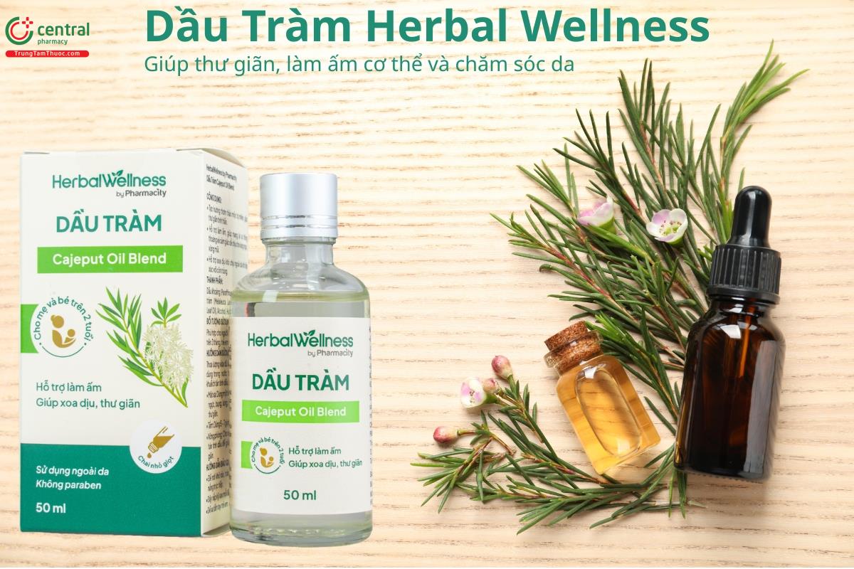 Dầu Tràm Herbal Wellness giúp thư giãn, làm ấm cơ thể và chăm sóc da