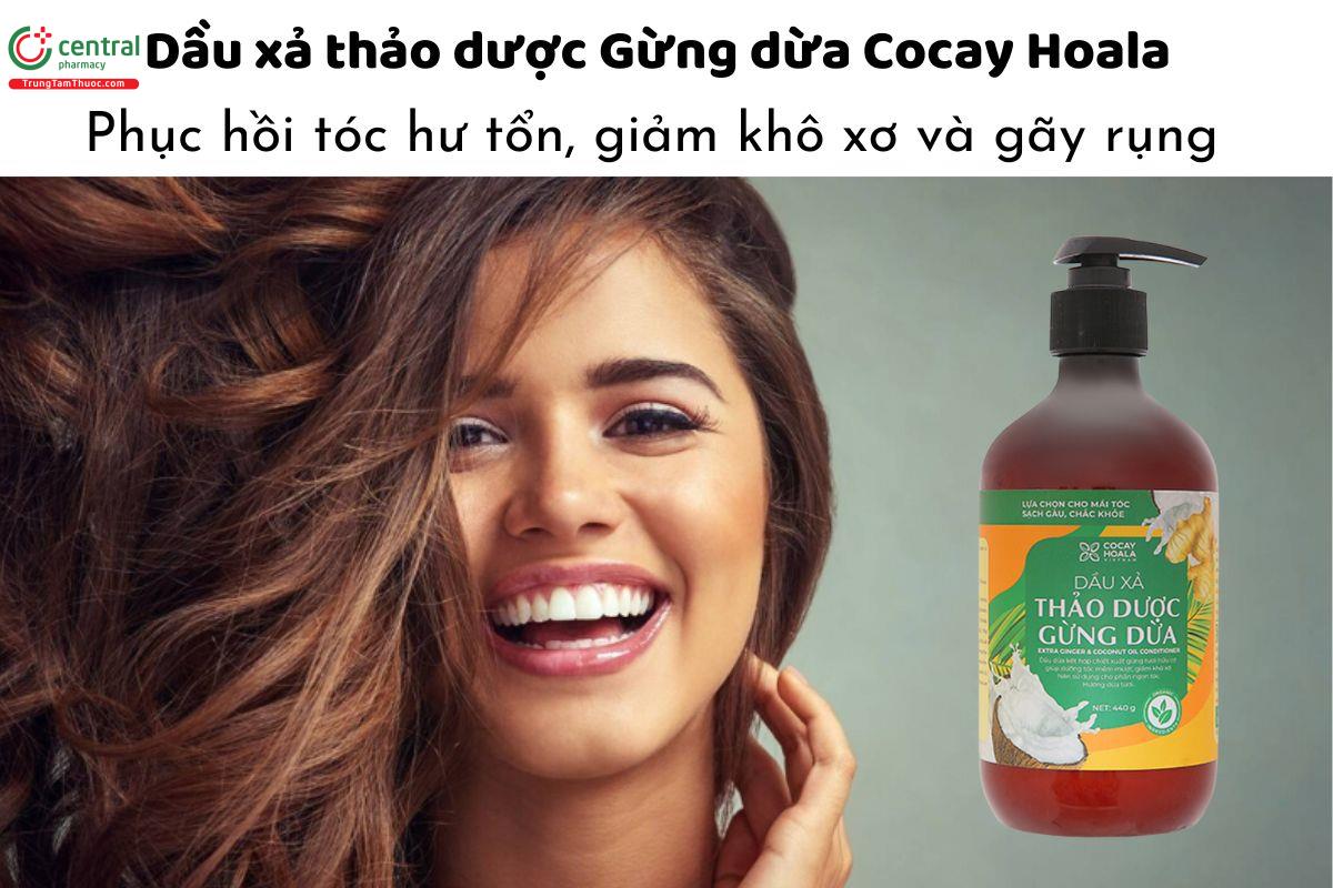 Dầu xả thảo dược Gừng dừa Cocay Hoala - Phục hồi tóc hư tổn, giảm khô xơ