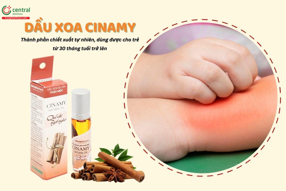 Sản phẩm Dầu xoa bi lăn thảo mộc Cinamy 9ml có công dụng gì?