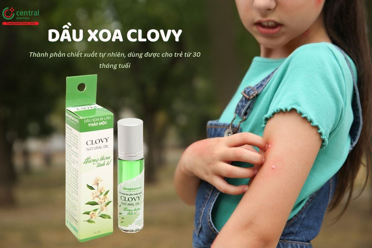 Dầu xoa bi lăn thảo mộc Clovy 9ml xoa dịu cơn nhức mỏi, giữ ấm cơ thể