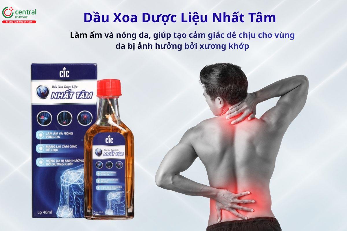 Dầu Xoa Dược Liệu Nhất Tâm hỗ trợ làm ấm, nóng, dễ chịu cho da