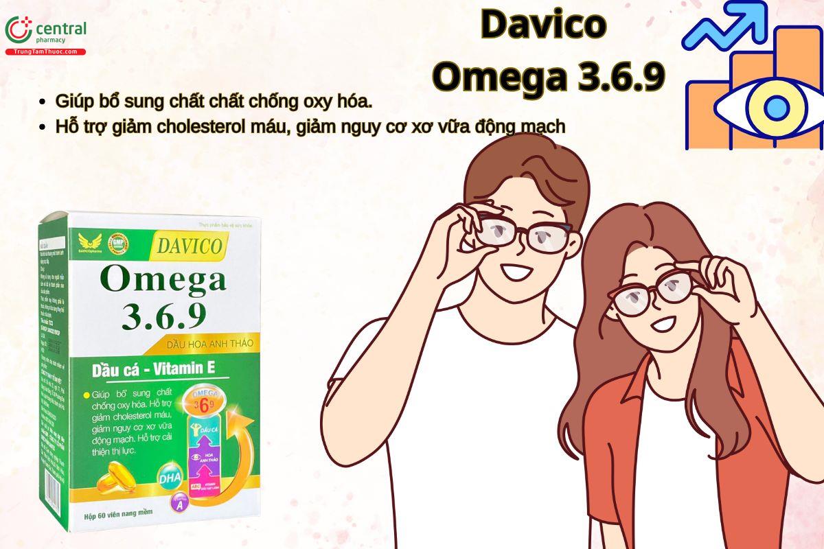 Viên uống Davico Omega 3.6.9 giúp cải thiện thị lực, hỗ trợ giảm Choloesterol máu