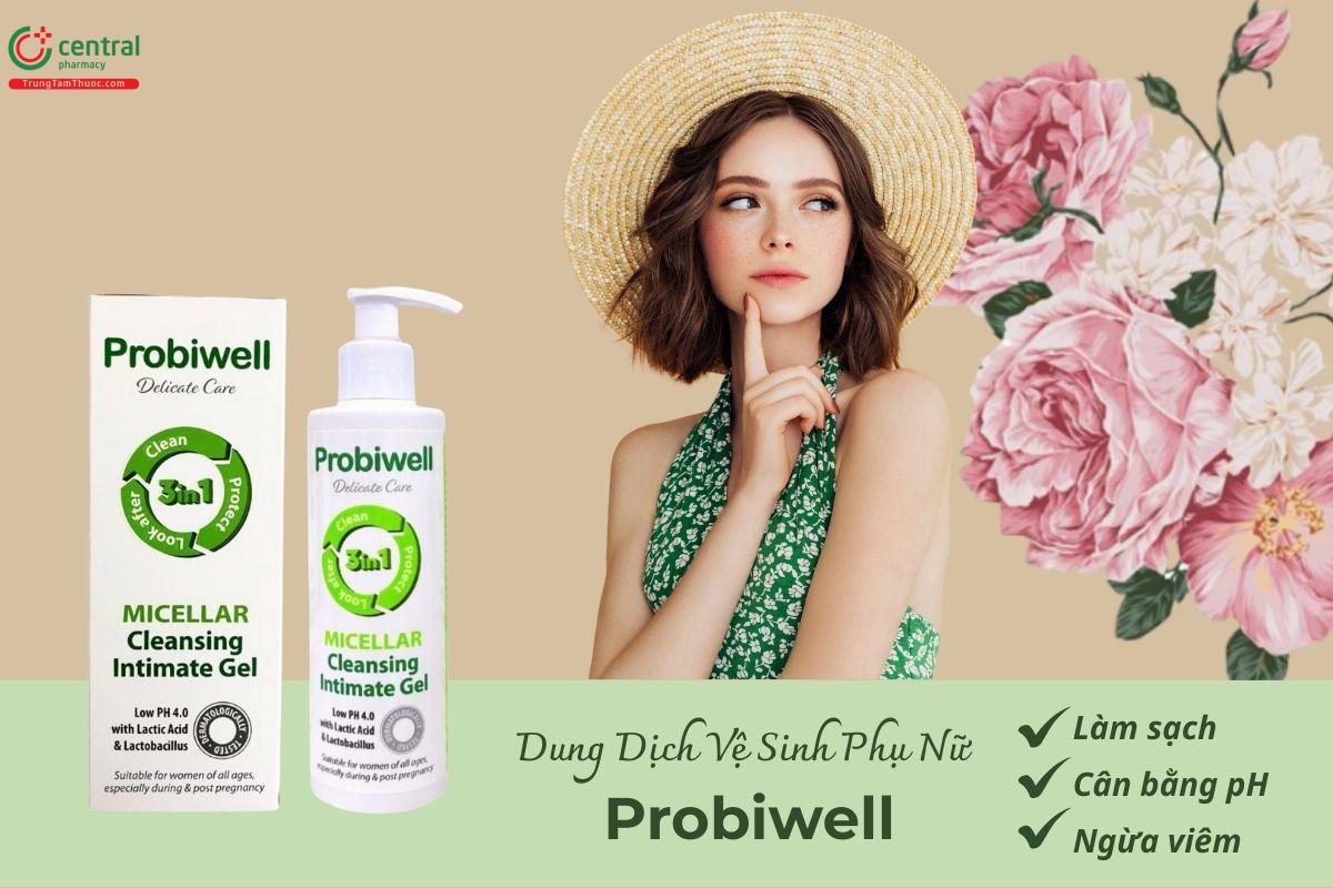 Dung Dịch Vệ Sinh Phụ Nữ Probiwell giúp làm sạch, cân bằng pH, ngừa viêm