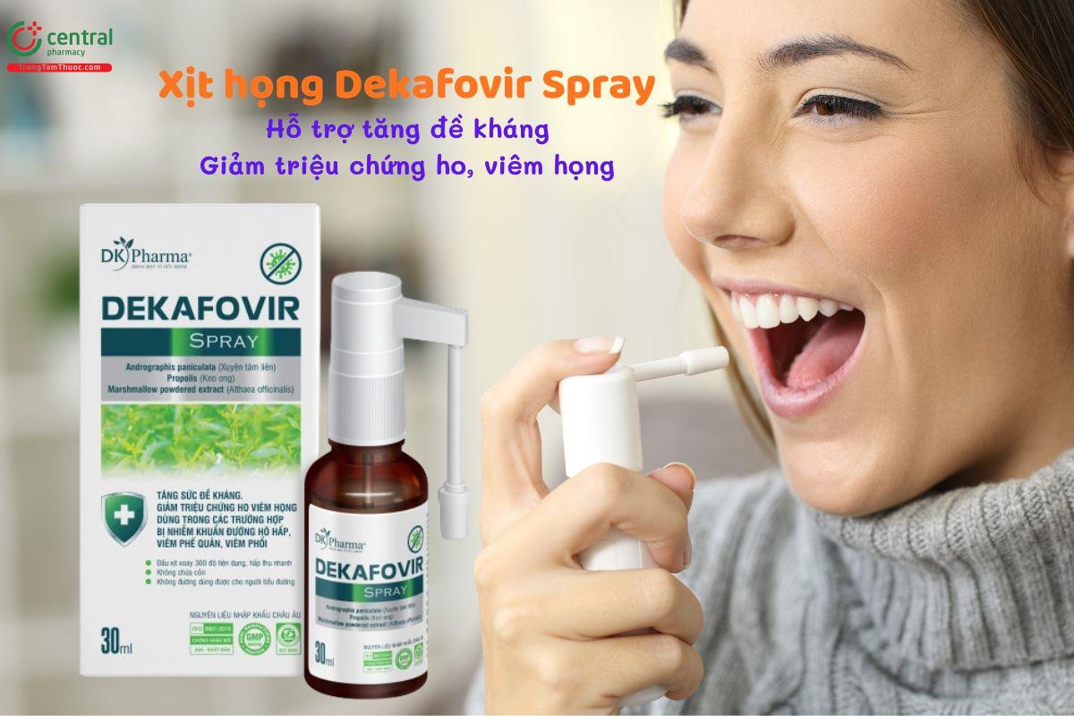 Xịt họng Dekafovir Spray hỗ trợ giảm ho, khàn tiếng, giúp thơm miệng
