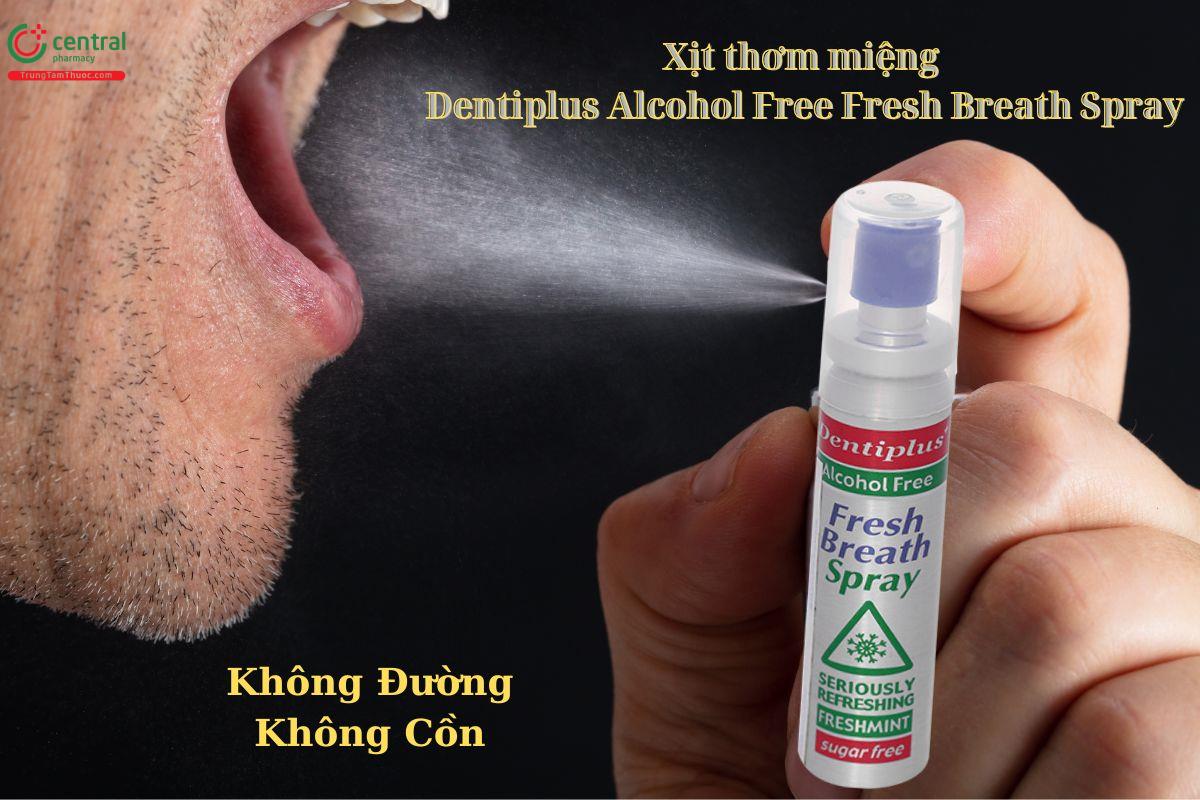 Xịt thơm miệng Dentiplus Alcohol Free Fresh Breath Spray không đường, không cồn