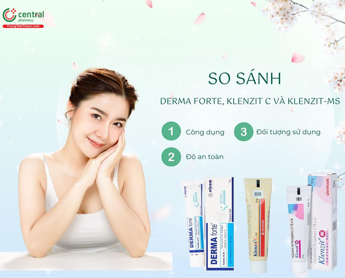 So sánh thuốc Derma Forte với Klenzit C và Klenzit MS