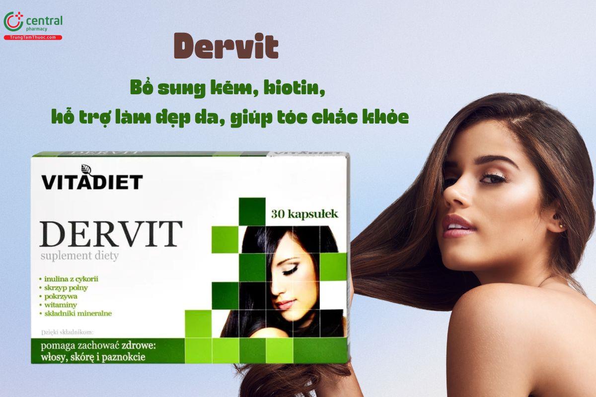 Dervit bổ sung kẽm, biotin giúp làm đẹp da, dưỡng tóc chắc khỏe