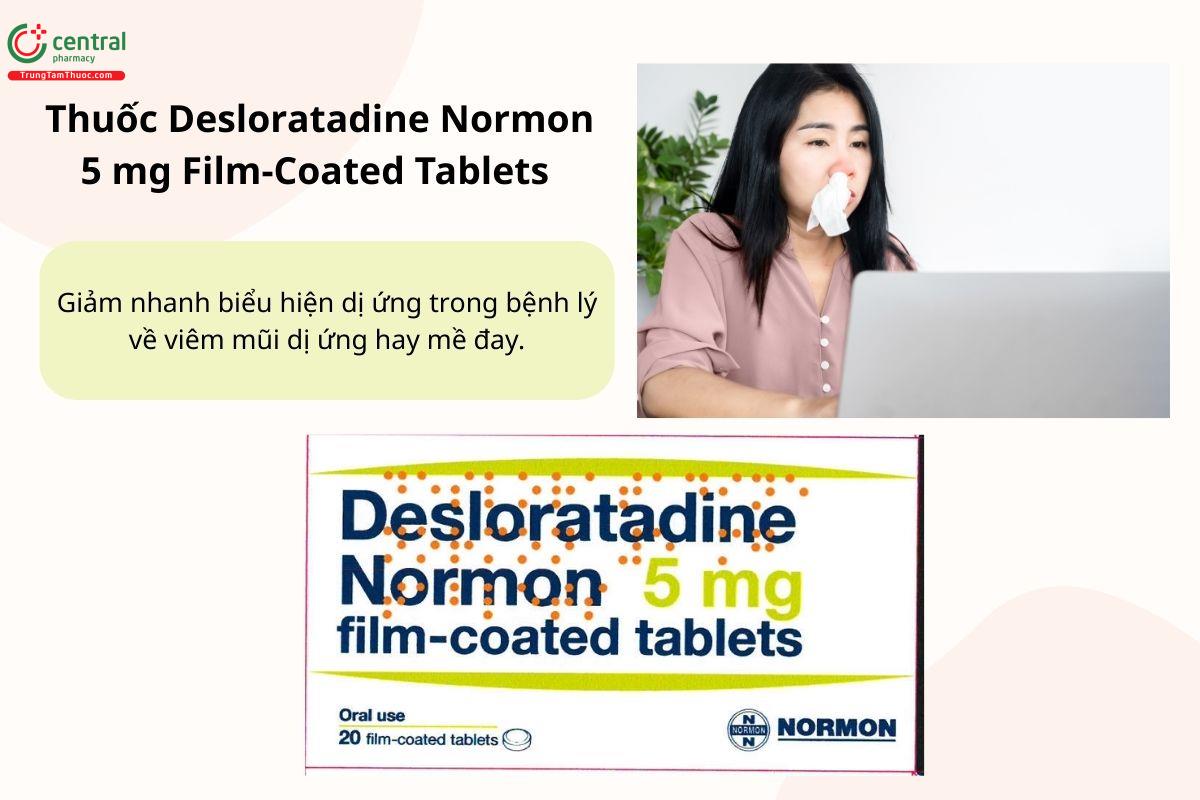 Chỉ định của thuốc Desloratadine Normon 5 mg Film-Coated Tablets