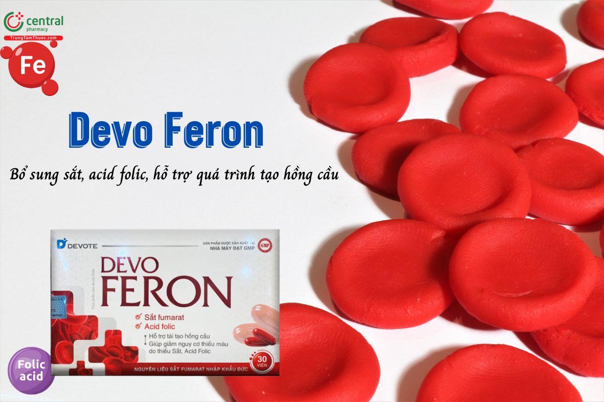 Devo Feron bổ sung sắt và acid folic, hỗ trợ quá trình tạo máu