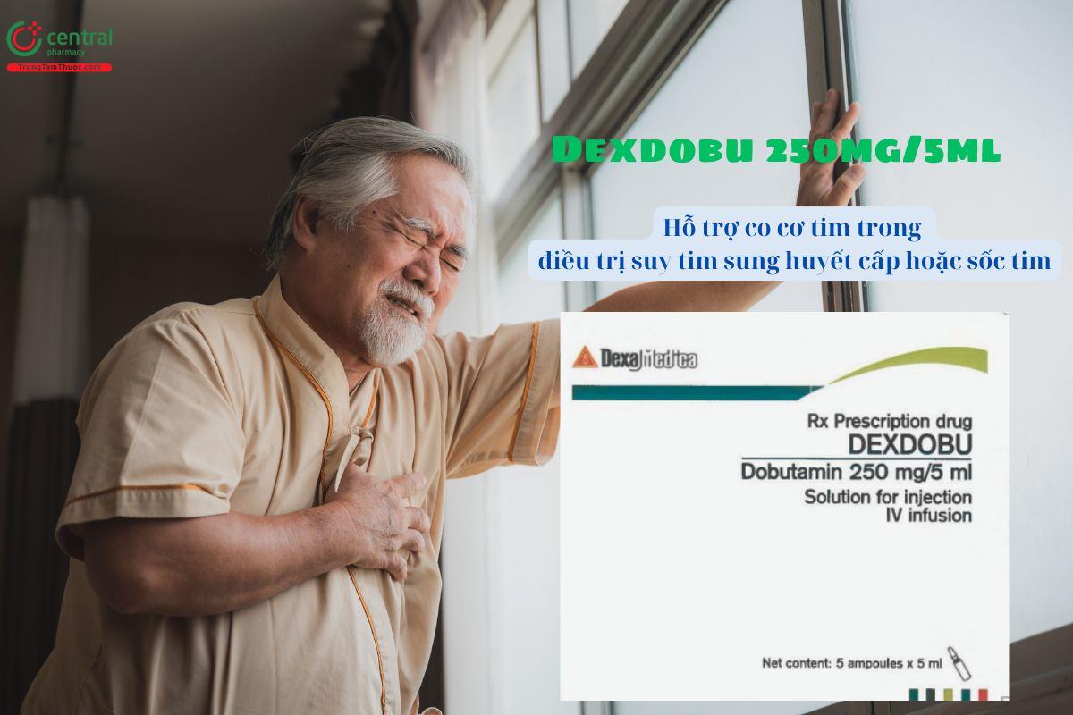 Thuốc Dexdobu 250mg/5ml giúp co cơ tim trong trị suy tim sung huyết