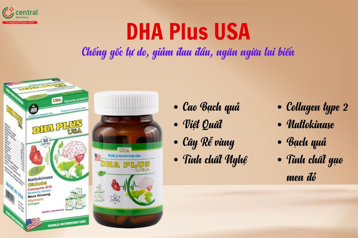  DHA Plus USA - Hỗ trợ tăng cường lưu thông máu, làm tan cục máu đông