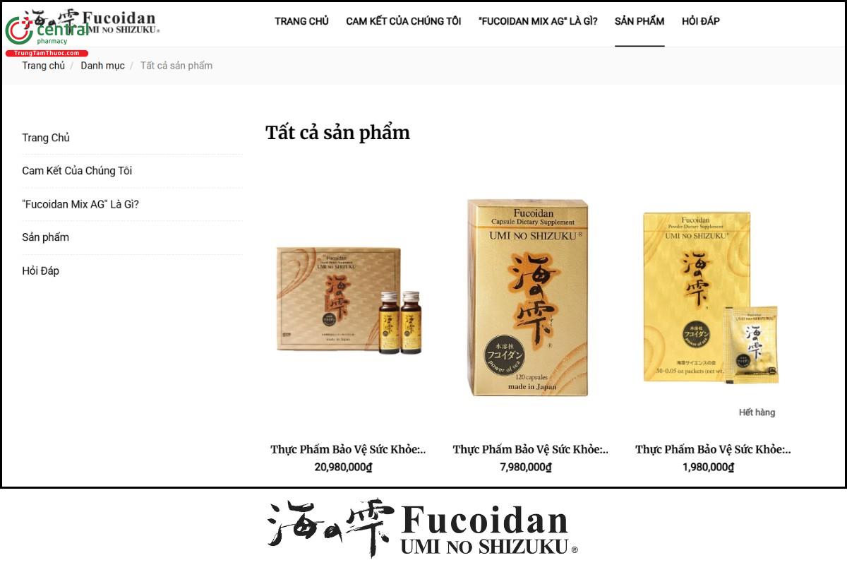 Fucoidan Umi No Shizuku cung cấp Fucoidan chính hãng