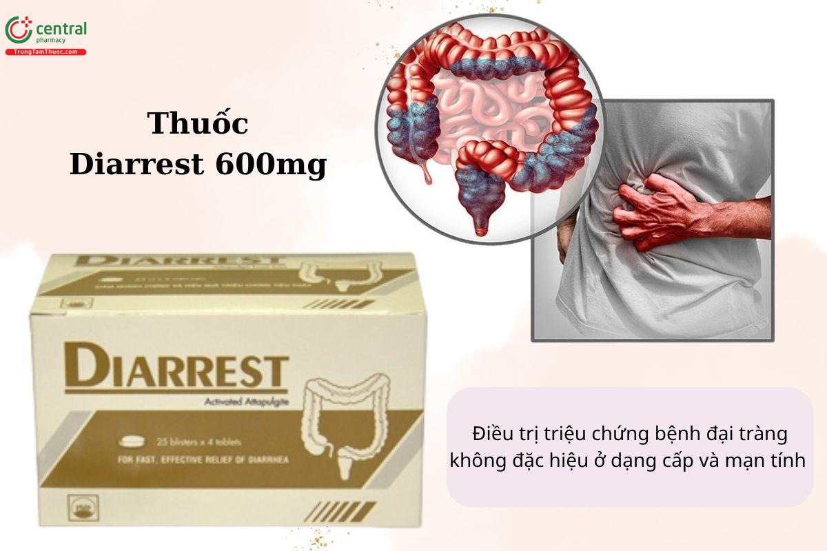 Chỉ định của thuốc Diarrest 600mg