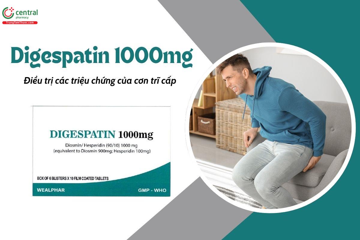 Thuốc Digespatin 1000mg điều trị các triệu chứng của bệnh trĩ cấp