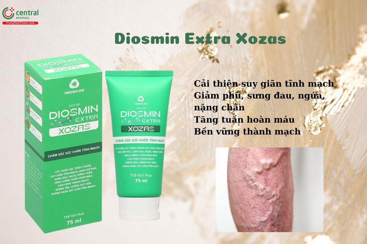 Kem bôi Diosmin Extra Xozas - Cải thiện tình trạng suy giãn tĩnh mạch