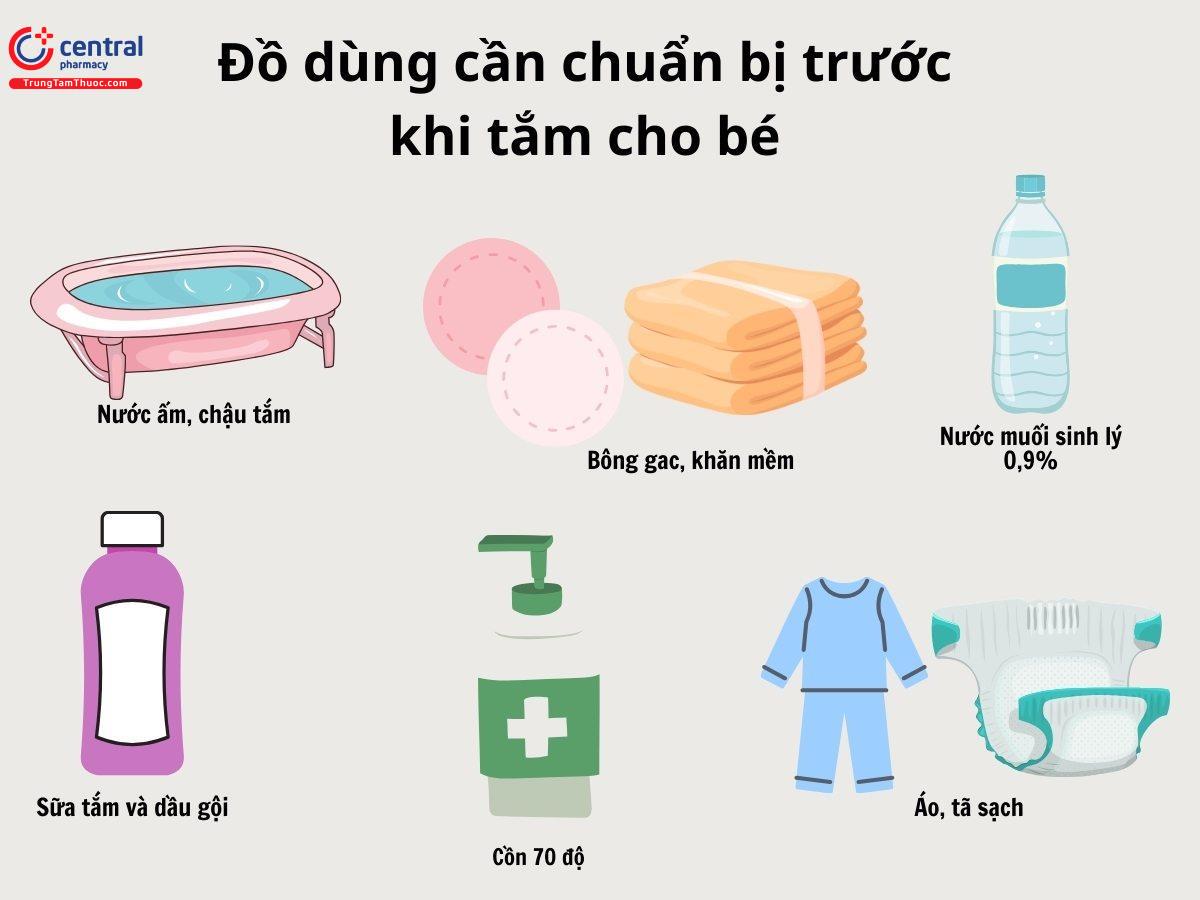 Trước khi tắm cho trẻ sơ sinh cần chuẩn bị những gì?