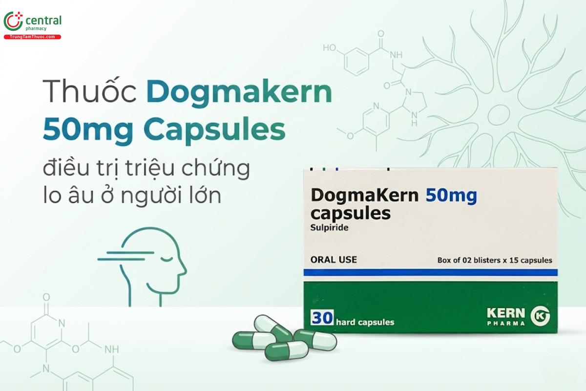 Thuốc Dogmakern 50mg Capsules điều trị  triệu chứng lo âu ở người lớn