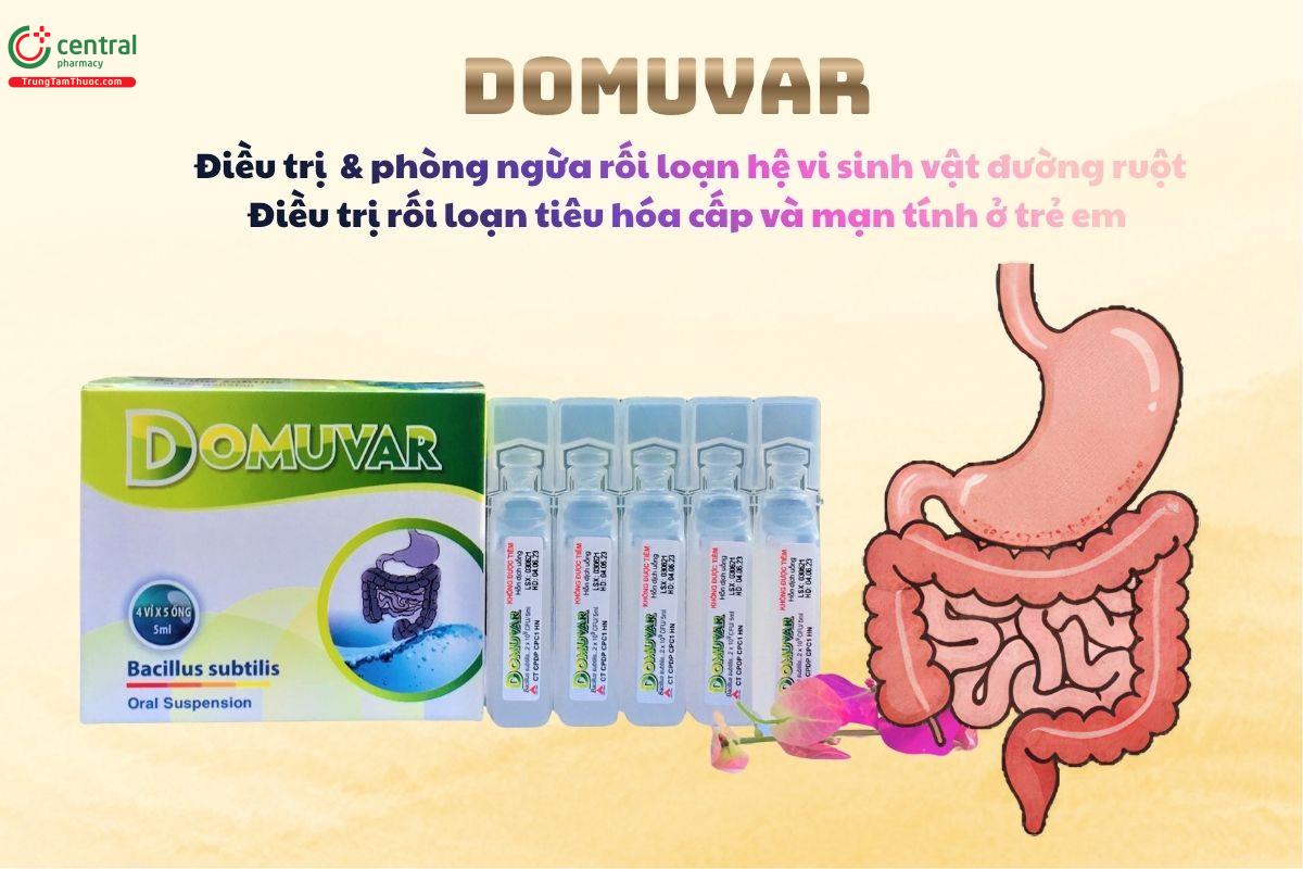 Thuốc Domuvar 5ml phòng và cải thiện rối loạn vi sinh đường ruột