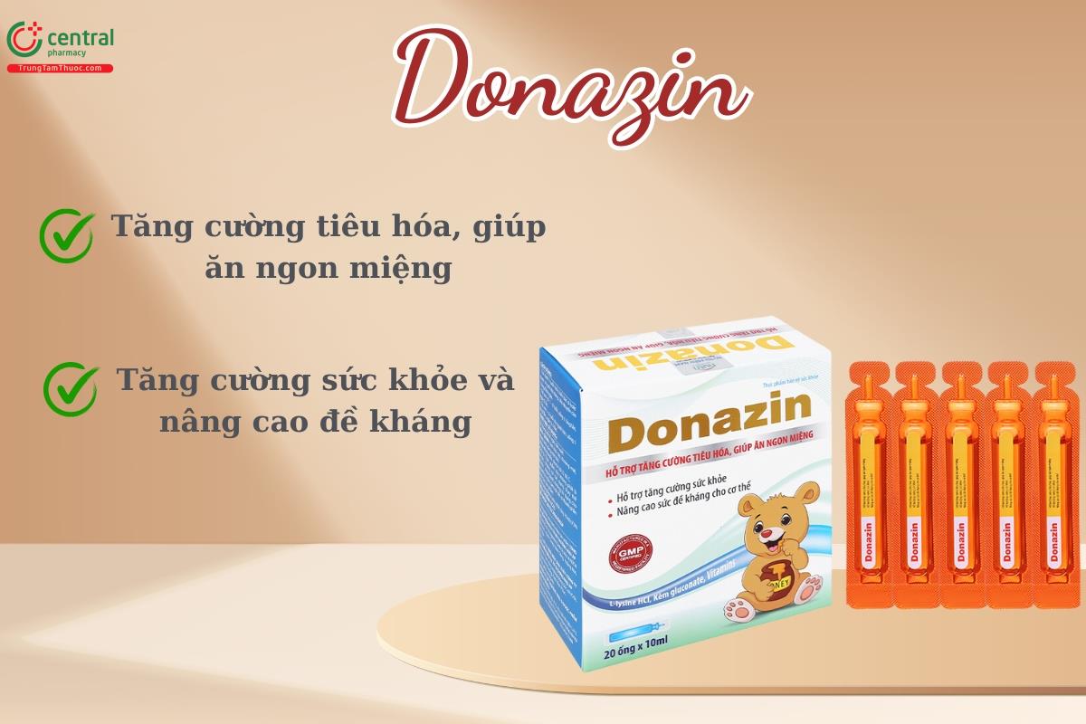 Donazin - Hỗ trợ tăng cường tiêu hóa, nâng cao sức đề kháng cho bé