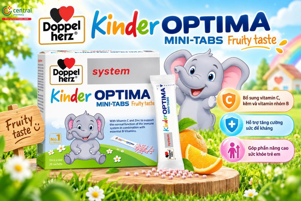 Doppelherz Aktiv Kinder Optima Mini-Tabs bổ sung vitamin, kẽm cho trẻ