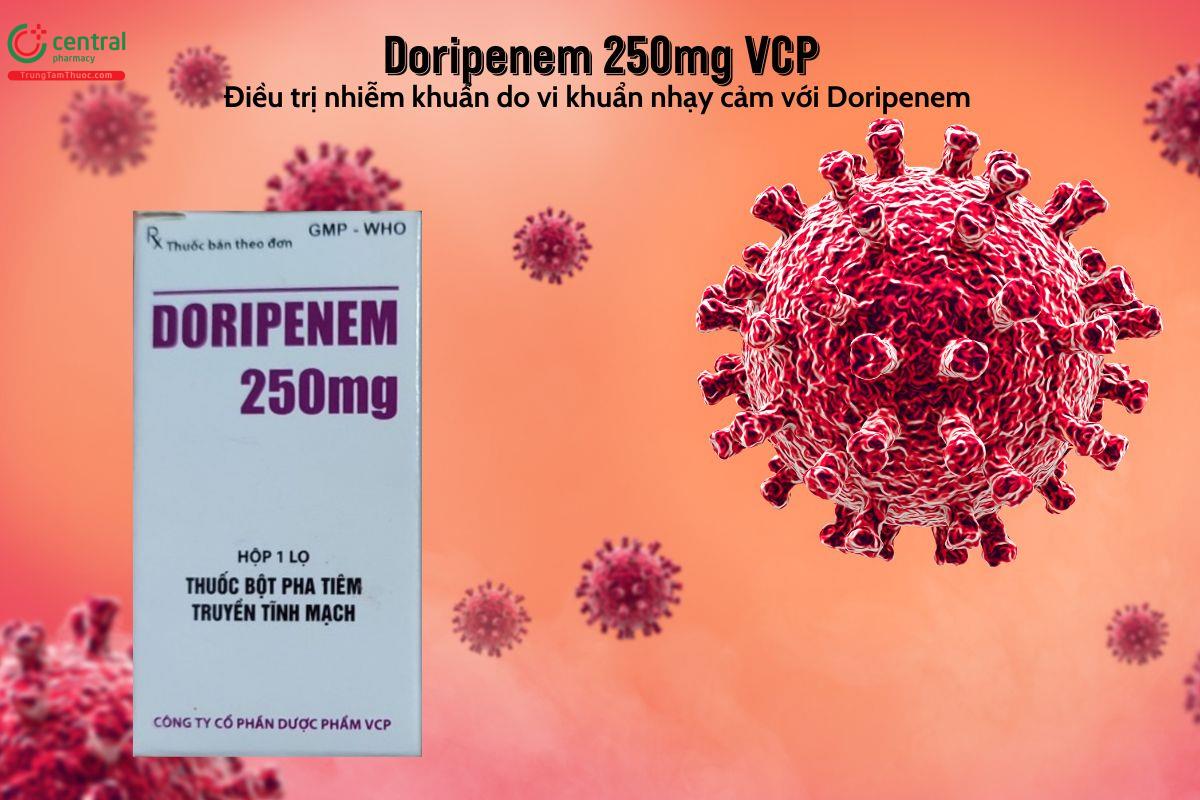 Thuốc Doripenem 250mg VCP điều trị nhiễm khuẩn hỗn hợp, phức tạp