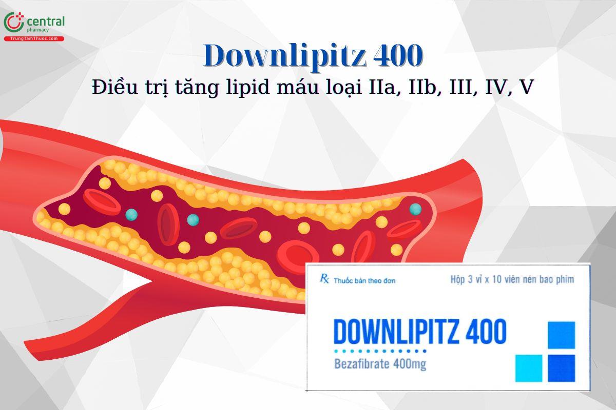 Thuốc Downlipitz 400 điều trị tăng lipid máu loại IIa, IIb, III, IV, V