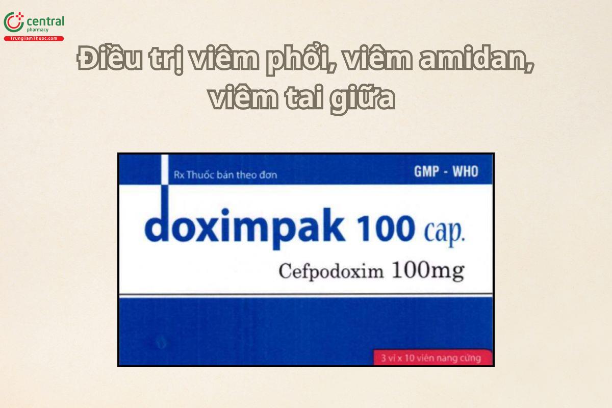 Thuốc Doximpak 100 điều trị viêm phổi cộng đồng cấp tính, viêm phế quản