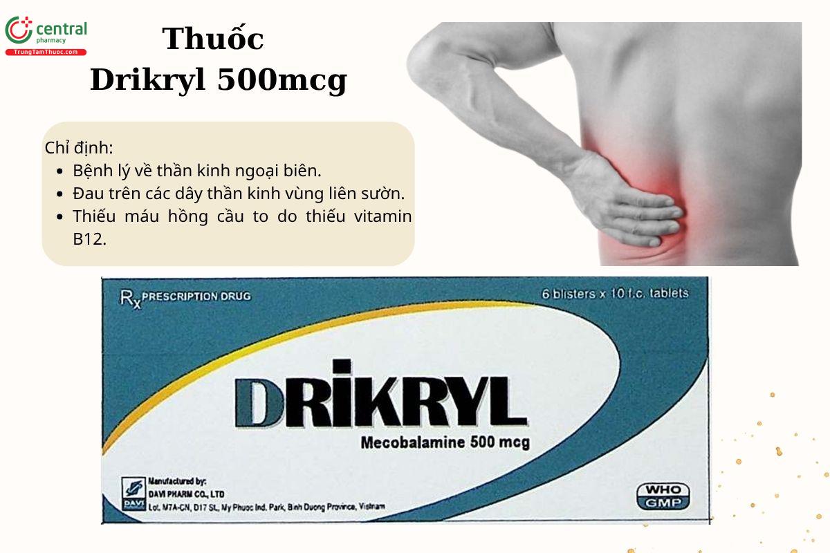 Chỉ định của thuốc Drikryl 500mcg